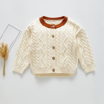 

Baby Infant Clothing Spring Autumn Sweater Coat Knitted Twist Cardigan Long Sleeve Toddler Kids Jackets
