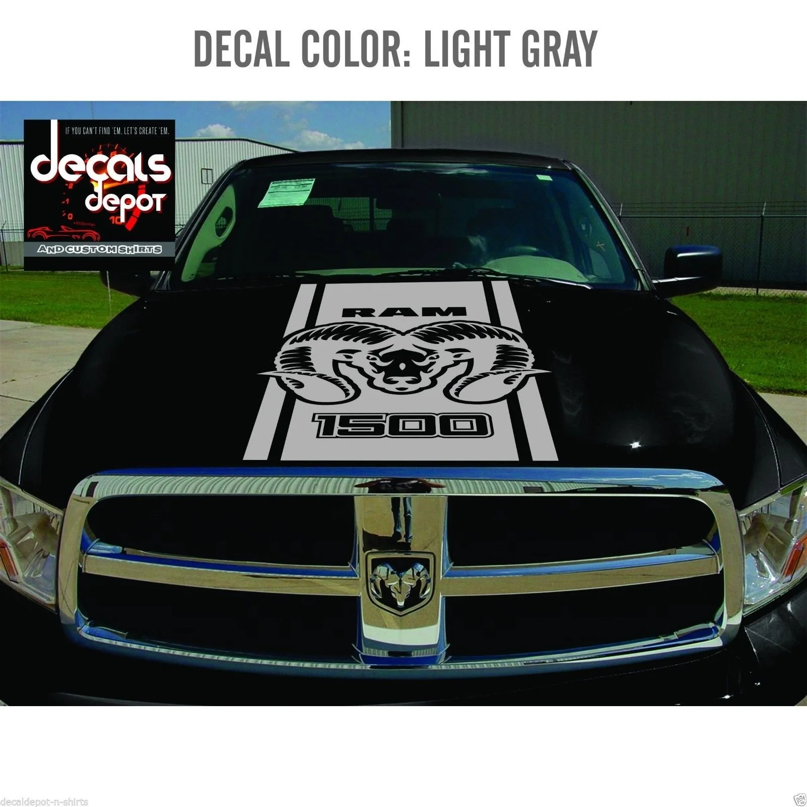 Наклейка на капот виниловые полосы для DODGE Ram Hemi 1500, 2500HD, 3500HD Rebel SRT