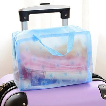 

5 color Waterproof PVC Cosmetic Storage Bag Women Transparent Organizer for Makeup Pouch Compression Travelling Bath bags