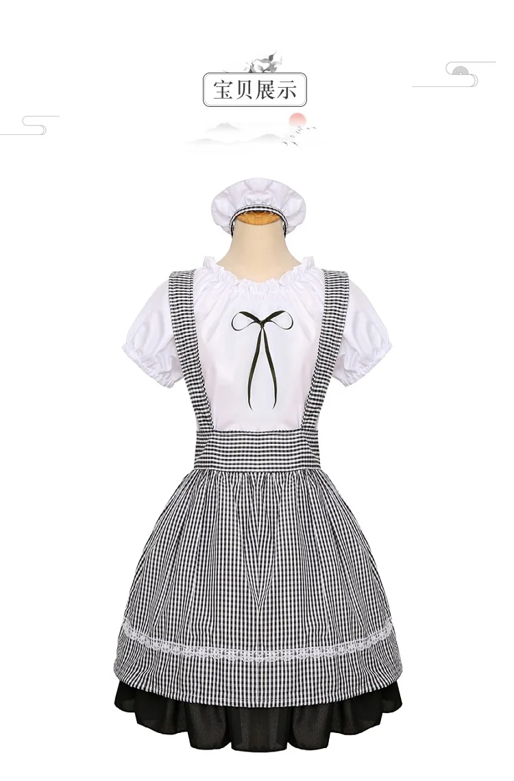 Cute Lolita Maid Costumes French Maid Dress Girls Woman Amine Cosplay Costume Waitress Maid Party Stage Costumes