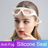 Large Frame Swimming Goggles With Earplug HD Transparent Glasses Anti fog Silicone Waterproof Men Women swim eyewear adult ► Photo 3/6