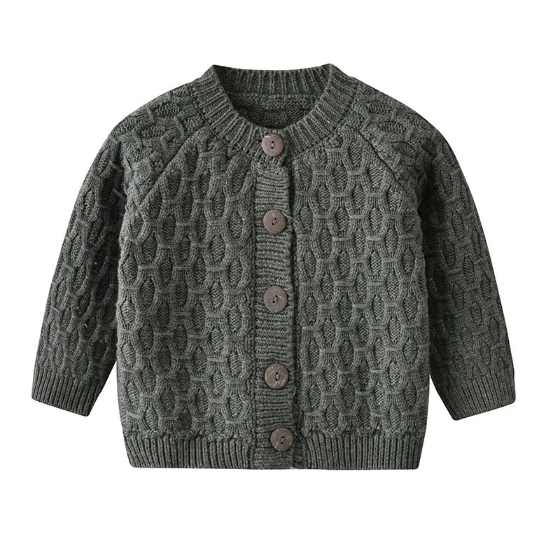 New Spring Autumn Infant Baby Boy Girl Long Sleeve Knit Cardigan Coat Pure Color Kids Boy Girl Children Jackets