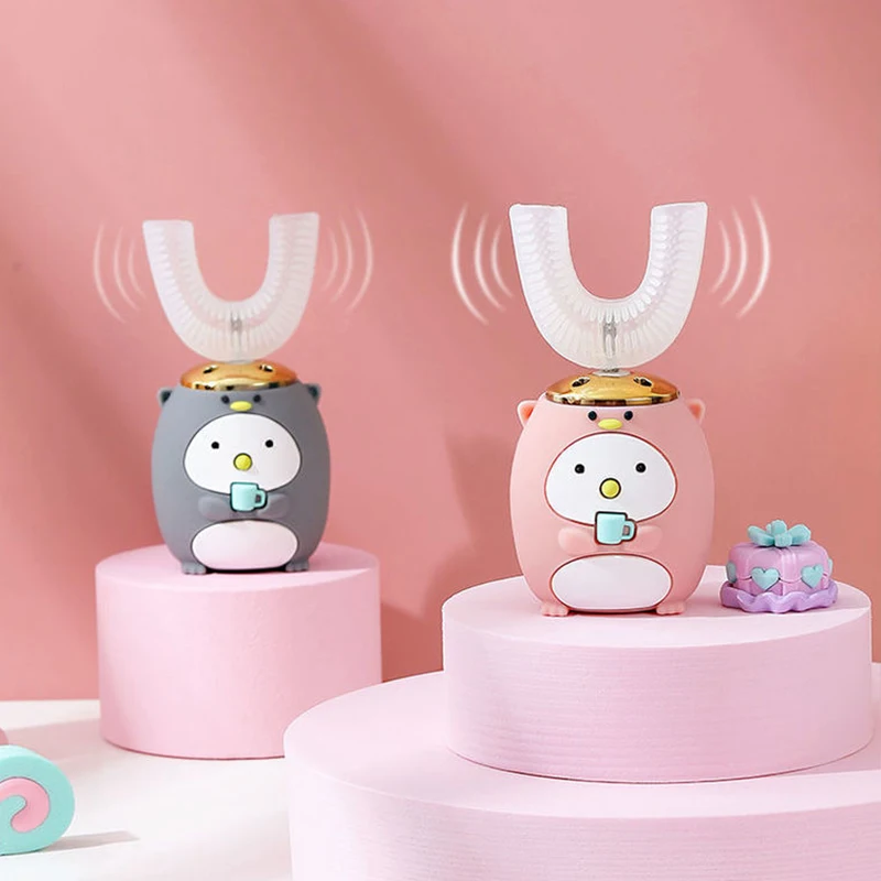 

Smart Electric Toothbrush Kids Silicon Automatic Ultrasonic Teeth Tooth Brush Cartoon Pattern Children 360 Degrees Xao Mi U