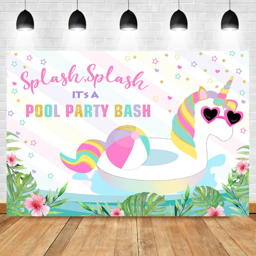 Mocsicka Arriere Plan De Fete D Anniversaire Decor De Fete D Anniversaire Arc En Ciel Licorne Bouee De Sauvetage Pour Photographie Aliexpress