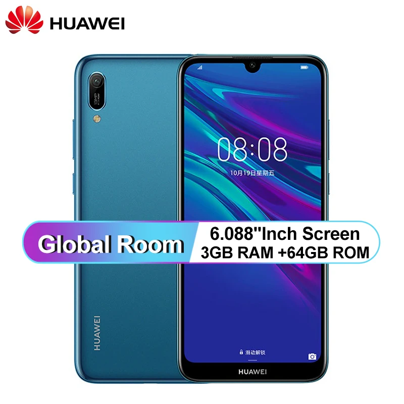 Мобильный телефон HUAWEI Enjoy 9e с глобальной ПЗУ 6 088 дюймов 3 ГБ 64 Android 9 0 MT6765 четыре