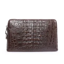 

New Crocodile Leather Men's Bag Genuine Leather Clutch Bag Double Pull Password Lock Casual Business Men's Clutch