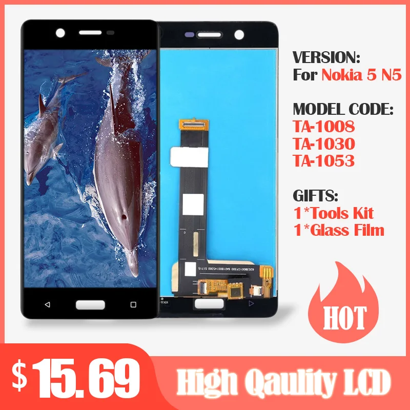 ЖК-экран для Nokia 5 N5 TA-1008 TA-1030 TA-1053 ЖК-дисплей с сенсорным экраном и дигитайзером в