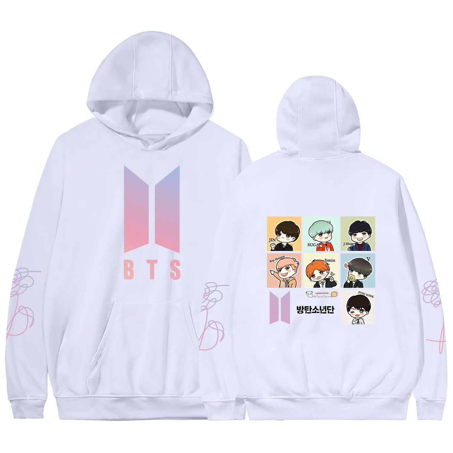 Bulletproof Boys BTS Celebrity Style Related Products Hoodie DIY Doll Adorable Korean-style Casual Slim Fit Long-sleeved Coat