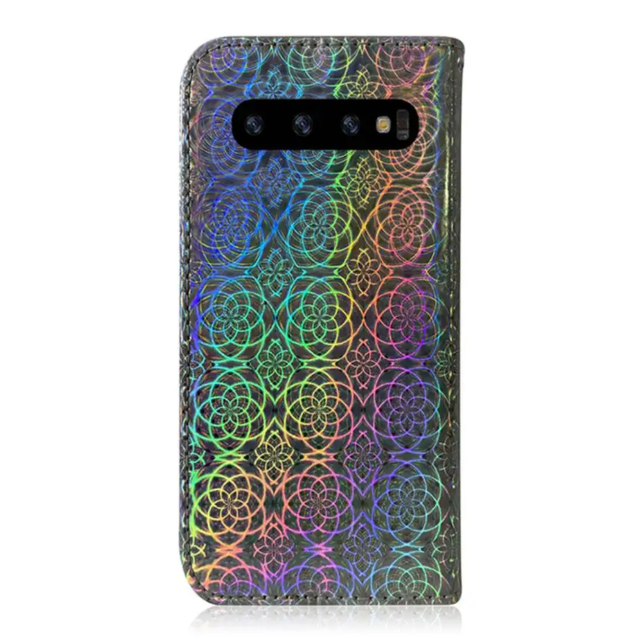 Лазерный флип раскладный кожаный чехол для samsung Galaxy S10 S9 S8 S7 Plus Note 10 9 Pro A10 A20 A30 A40 A50 A70 A90 A60 A80 M10 M20 M30 M40 S