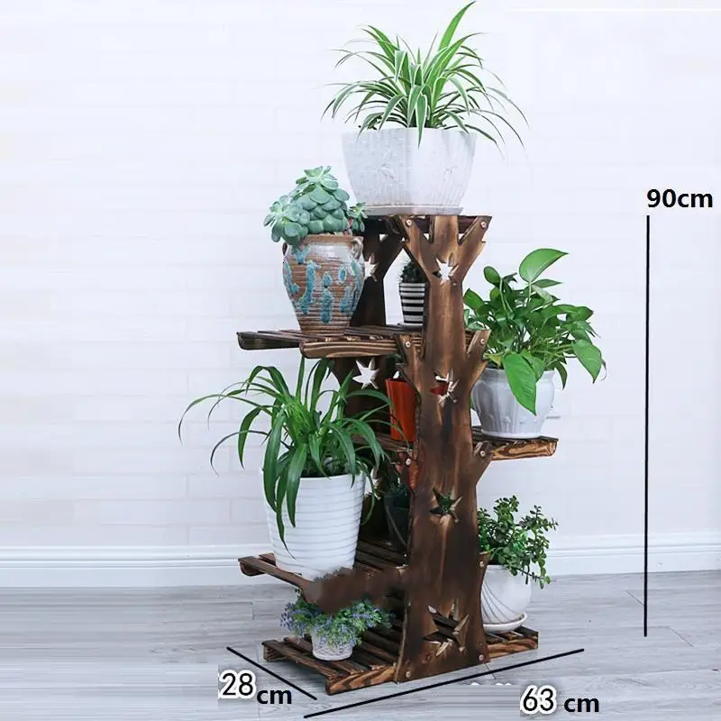 Number 4 Крытый Estante Para Plantas плантенстандард деревянные садовые полки для горшка растения на балконе стеллаж полка Stojak Na Kwiaty подставка для цветов - Цвет: Number 4