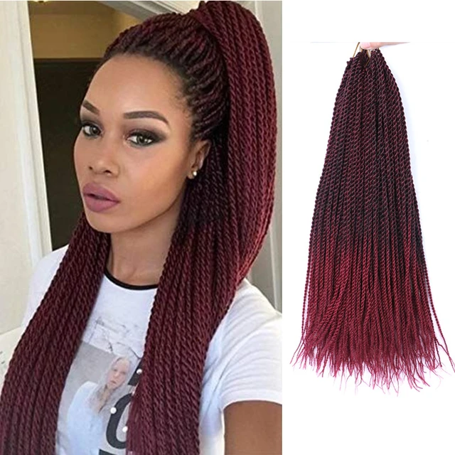 Burgundy Senegalese Twist Braids 30 Stands Braid Synthetic Hair Extensions  For Black Women From Eco_hair, $6.73