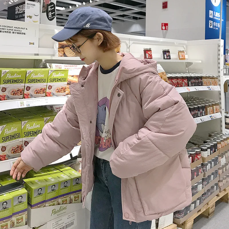 

2019 Winter New Style Fashion Cotton-padded Clothes Students INS down Coat Short BF Cotton-padded Jacket Coat Cotton Coat Women'