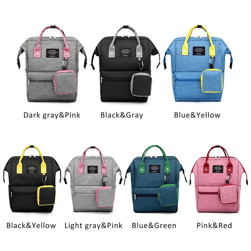 LITTHING Fashion Women's Backpack Candy Color Waterproof School Bags for Teenagers Girls Patchwork Mochila Men's Backpack