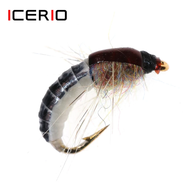 ICERIO, 4 шт., червь, Нимфа, Scud, мухобойка, крючок для ловли форели, приманка для ловли нахлыстом, приманки#12