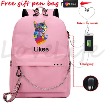 

Likee Video App Backpack USB Charging Backpack Likee Live Bag USB Design Backpack School Backpack Travel Backpack Free Gift