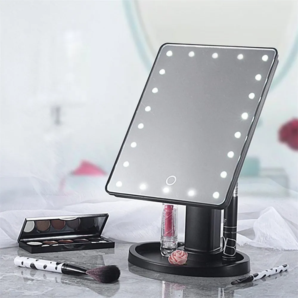 Tlinna профессиональный светодиодный сенсорный экран, косметическое зеркало для макияжа, 22 лампы, увеличительное зеркало, освещенное настольное косметическое зеркало
