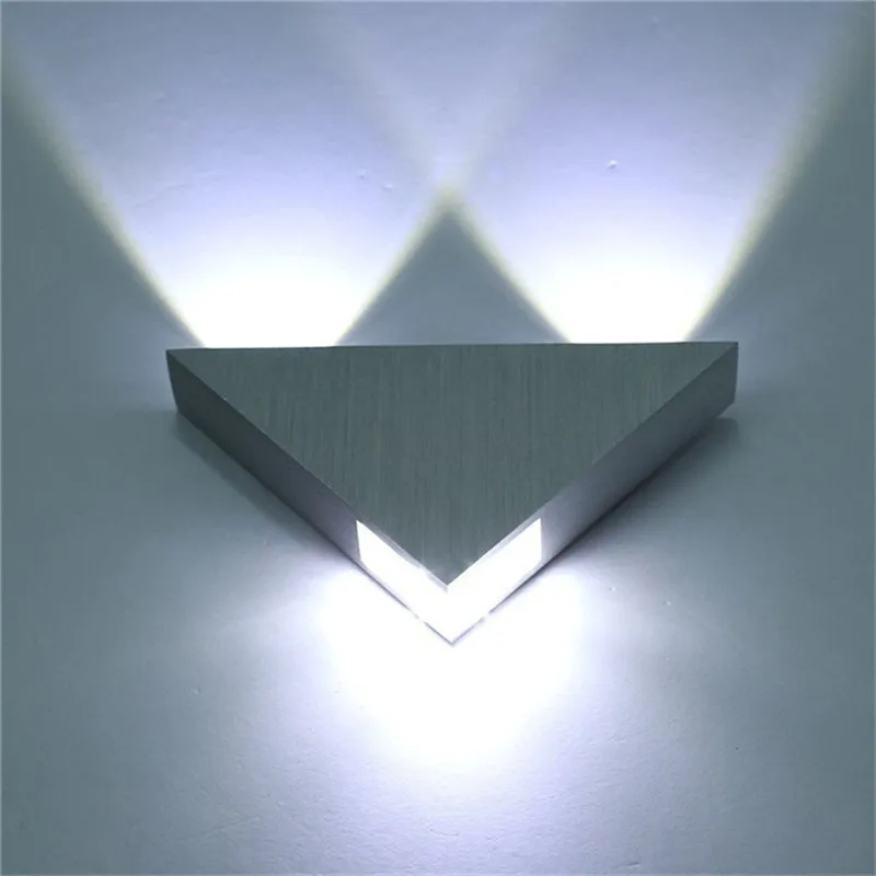 LED Wall Lamp Aluminium 3W Triangle Shape Bedroom Light Home Decor AC110V 220V