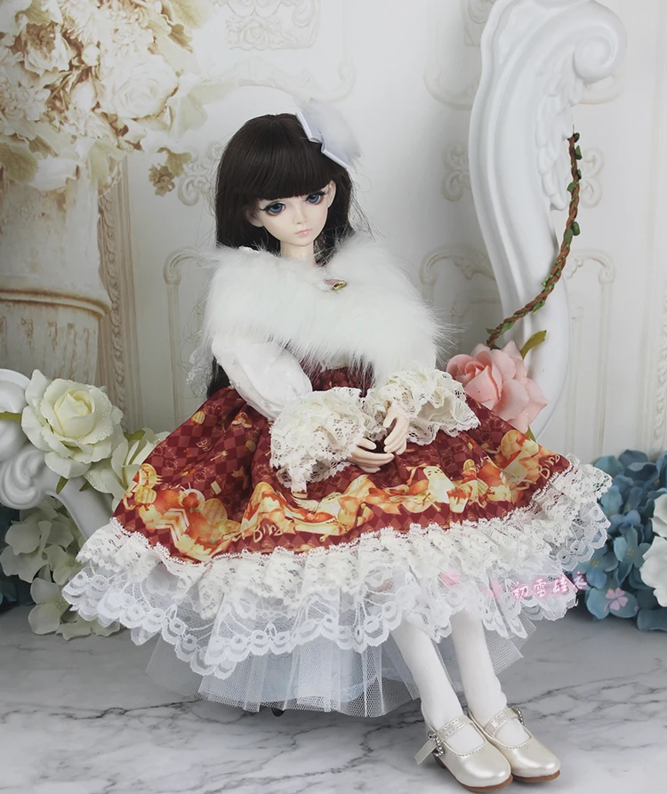 1/6 1/4 1/3 BJD одежда аксессуары кукла платье+ шарф Набор для BJD/SD MSD SD13 YOSD, не включает в себя куклы, обувь, парик и другие E2488