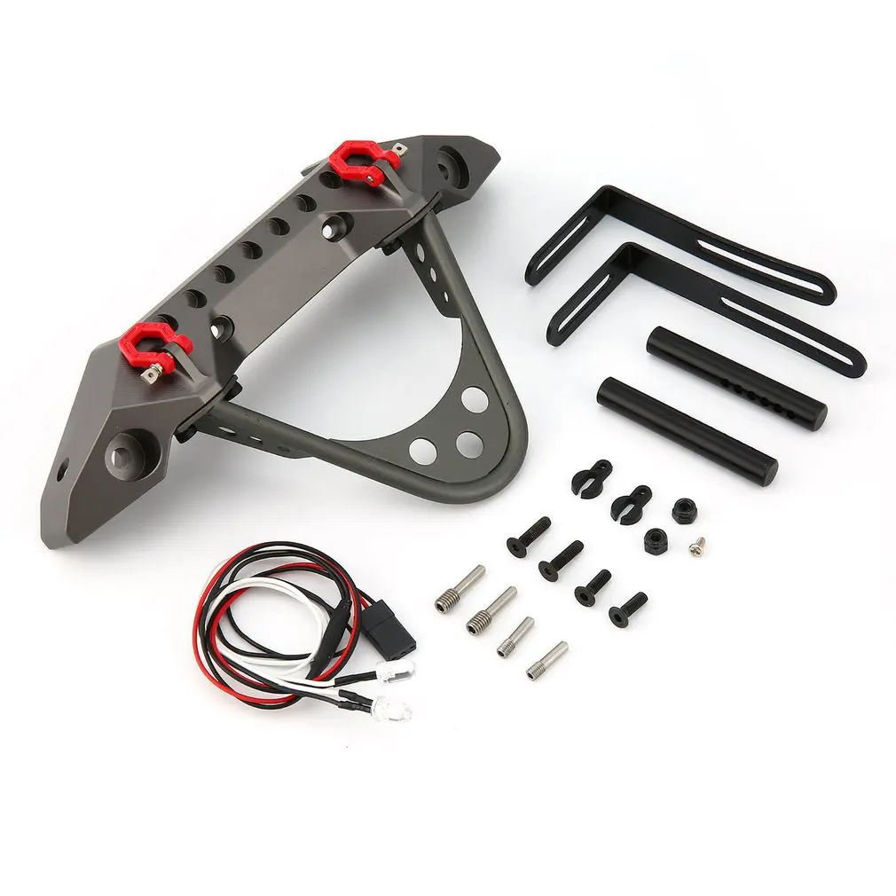 

Metal Steel Front Bumper with LED Lights for Traxxas Axial SCX10 1/10 RC Off-road Crawler Car Spare Parts Accessories