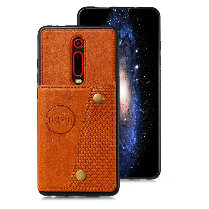 Роскошный кожаный чехол-книжка с отделением для карт для Xiaomi mi 9 T, чехол mi 9 T, задняя крышка, ТПУ бампер для Funda Xiaomi mi 9 T Pro, чехол mi T9 9 T mi 9 T - Цвет: Светло-коричневый