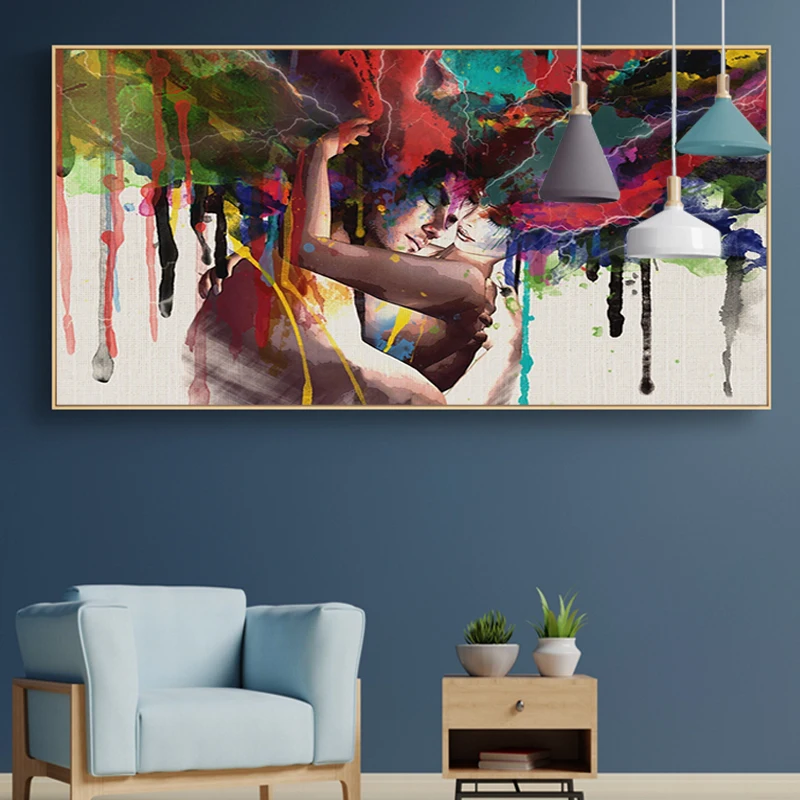 

Watercolor Men and Women Posters and Prints Style Colorful Canvas Painting Wall Picture for Living Room Cuadros Decor
