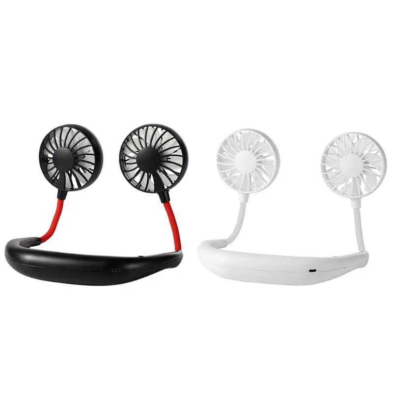 

Small Neck Band Fan USB Rechargeable Wearable Hand Free Fan Outdoor Travel Heatstroke Prevention Gadget 275x180mm