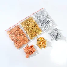 

Gold Sliver Copper Foil Sequins Glitters Craft Leaf Flake Sheets Bulk Foil Paper For Gilding DIY Nail Art Decor
