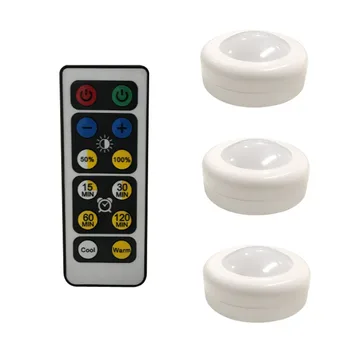 

Touch Sensor LED Under Cabinets Lights Dimmable LED Puck Light For Kitchen Wardrobe Stair Closet Night Lamp Battery Powered