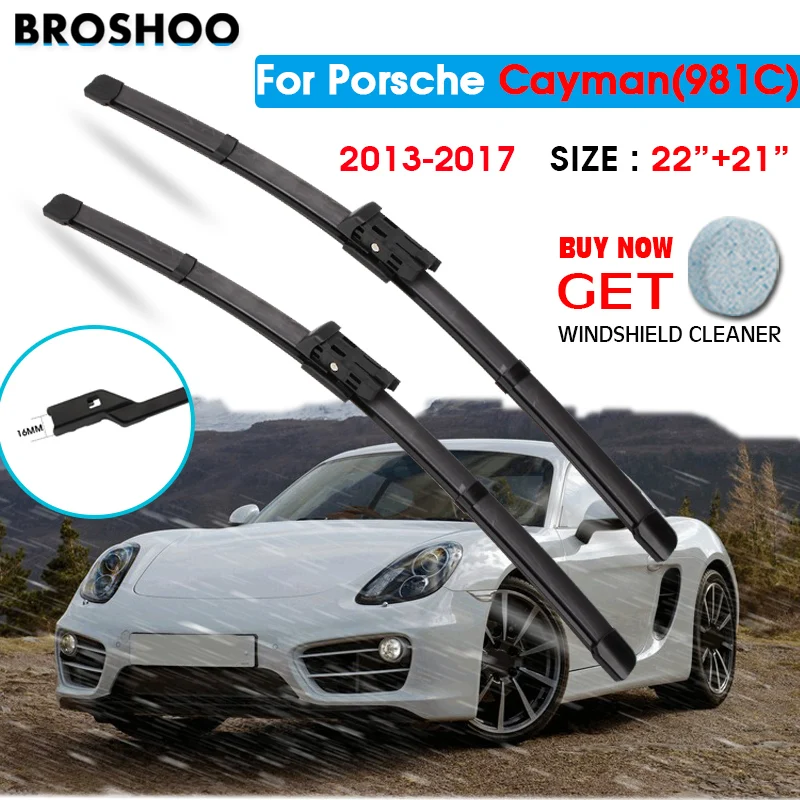 

Car Wiper Blade For Porsche Cayman(981C) 22"+21" 2013-2017 Auto Windscreen Windshield Wipers Blades Window Wash Fit push button