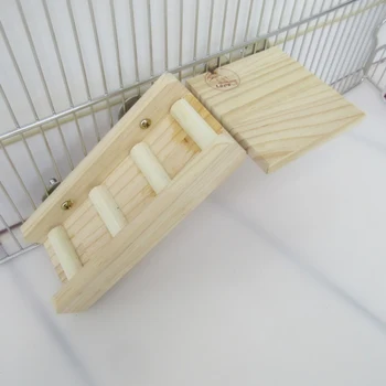 

Small Pet Climbing Ladder And Platform Set Hamster Exercise 2 Pieces Wooden Toy Kit For Cage Small Pet Accessories
