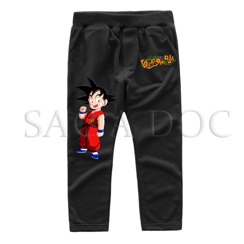 Dragon Ball Z длинные штаны зима девочки, мальчики, дети свободные прямые Повседневное Штаны детские штаны для мальчиков; на завязках впитывает пот и Штаны унисекс для подростков - Цвет: 1