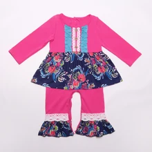 Детские Chiildren с цветочным принтом; Одежда для девочек; вязаный хлопковый комбинезон, детский комбинезон, боди для новорожденного, для младенца Костюмы