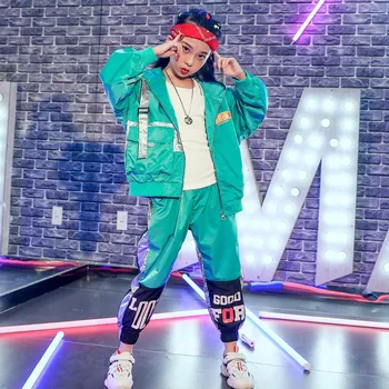 

Autumn Children Jazz Dance Costumes Modern Hooded Jacket Trousers Boys Hiphop Clothing Hip-Hop Clothes Girls Streetwear DWY2279
