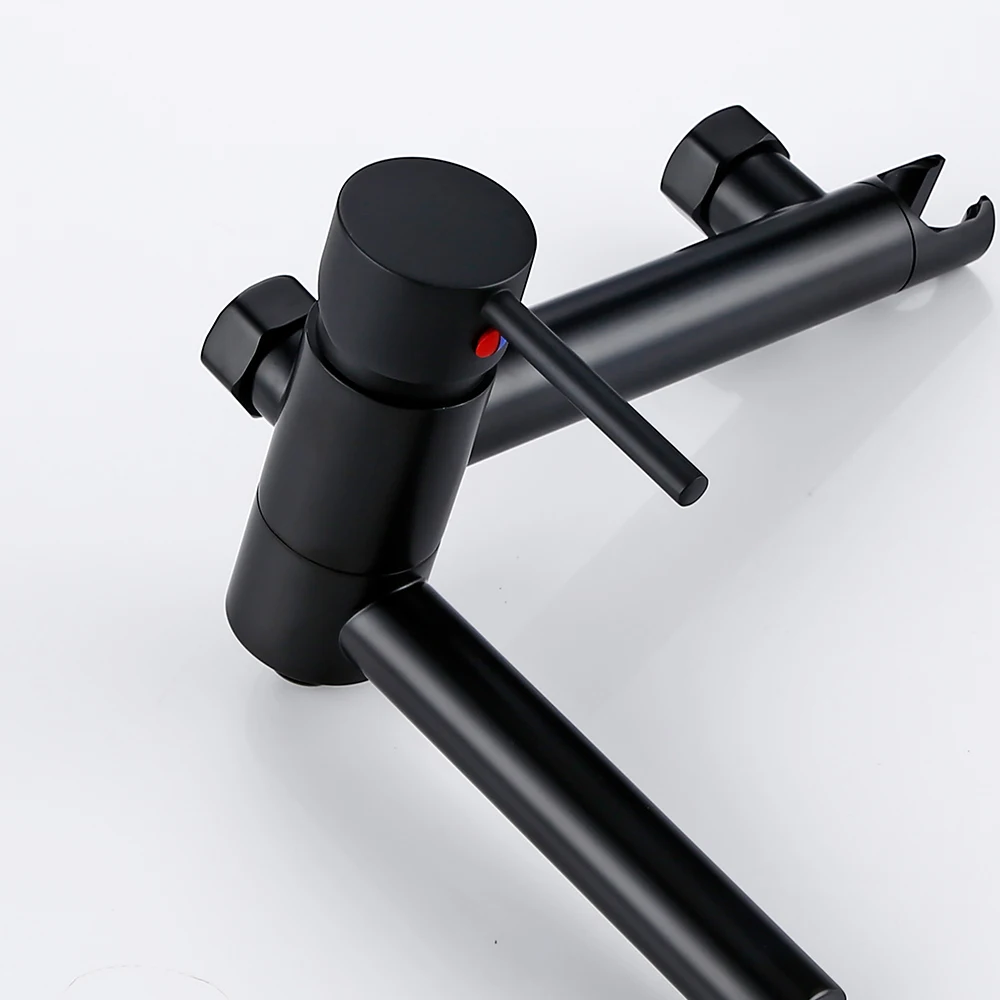 Bagnolux Brass Black Wall-Mounted Hot and Cold Mixed Type Bathtub Spout Hand Spray Shower Seat Bathroom Faucet shower head shower set
