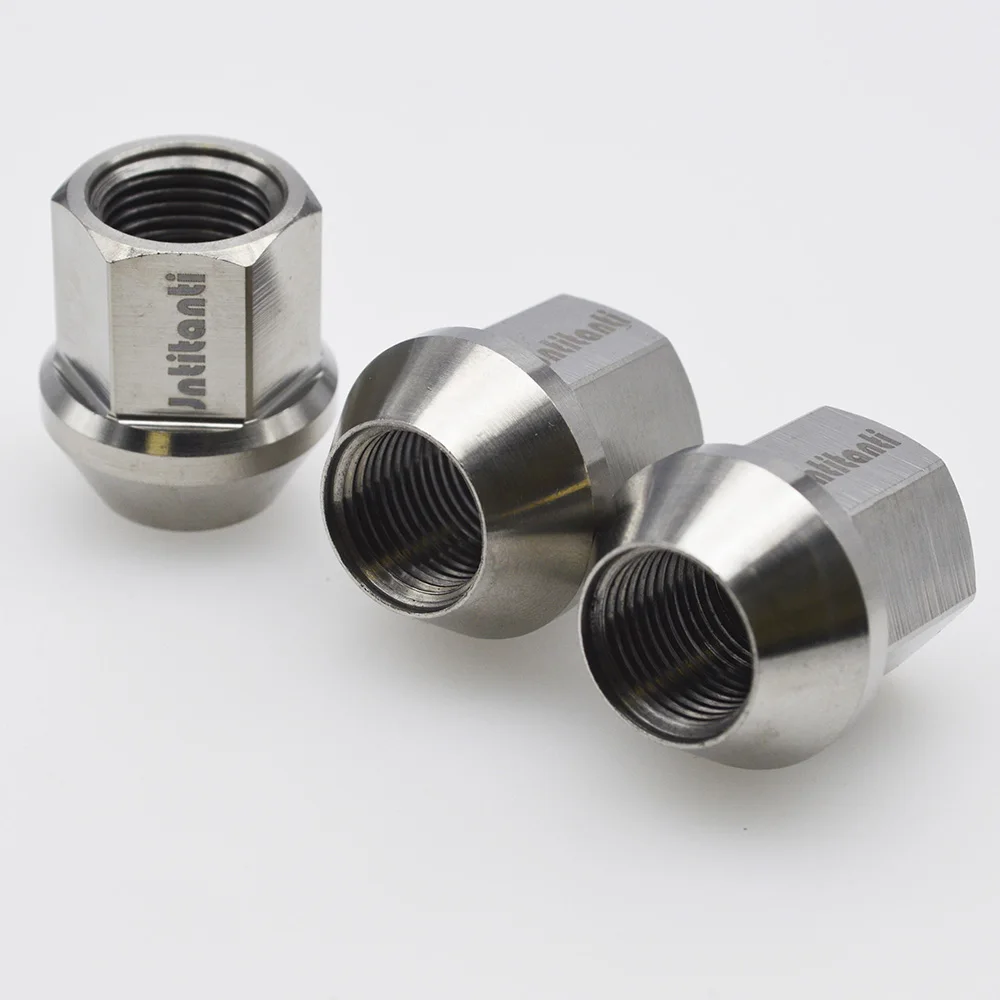 Серебряная M14 Gr5 титановая гайка с шестигранной головкой конусным сиденьем * 1