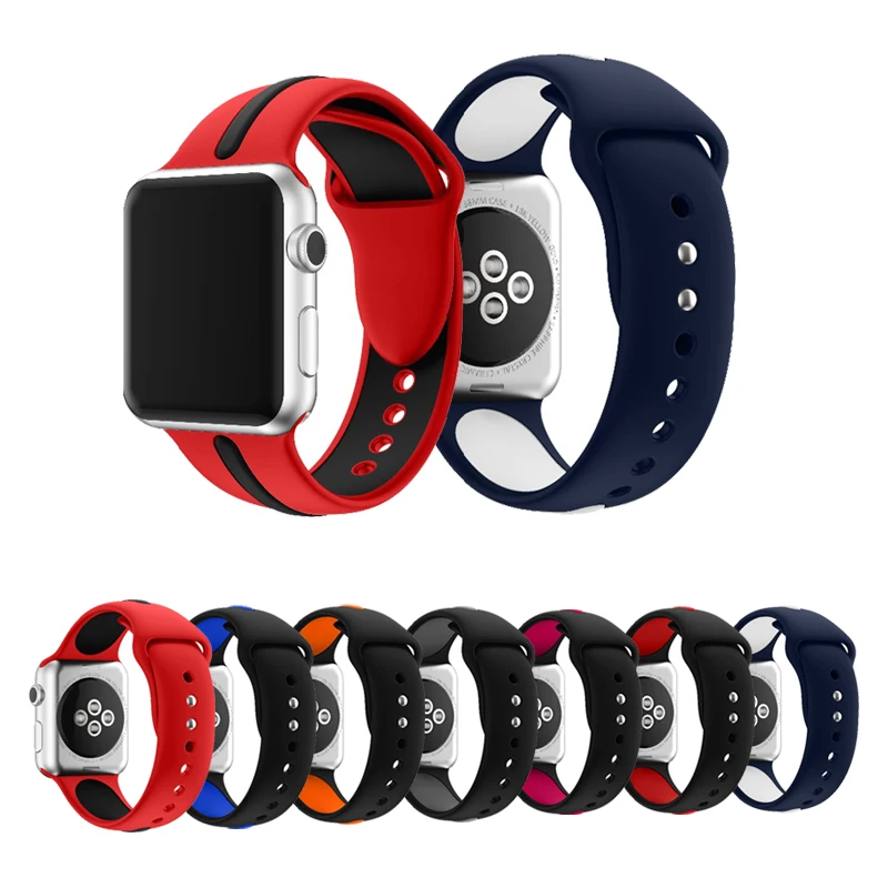 

Sports Silicone strap for apple watch band 42/38mm 40mm 44mm smart Watch bands Wrist Bracelet Strap for iWatch Series 5 4 3 2 1