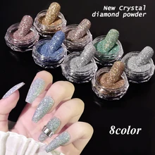

1 Box Nail Diamond Powder Shiny Nail Art Sequins Silver Diamond Powder Shiny Party Makeup DIY Manicure Decor Nail Decoration