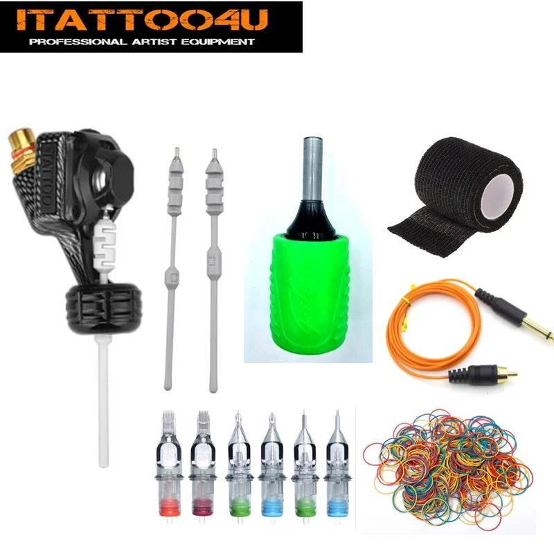 black ATOMUS роторная татуировочная машина роторная татуировочная пушка Liner Shader Grip для тату питания Перманентный макияж губ тела - Цвет: black