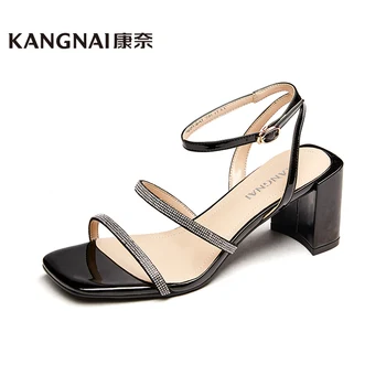 

KANGNAI Sandals Women Summer Slip-On High Heels Ankle Strap Fashion Ladies Pumps Narrow Band Woman Shoes