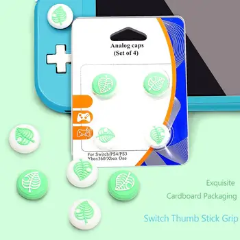 

Suitable For Nintendo Switch Rocker Protective Cap Switch Lite Silicone Protective Cap Animal Forest Blue Leaf 4PCS (4 Dwarf) 1