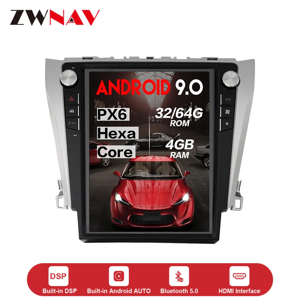 

Vertical screen Tesla Style Android 9.0 Car multimedia GPS Player For Toyota Camry 2012-2016 Audio radio tape recorder head unit