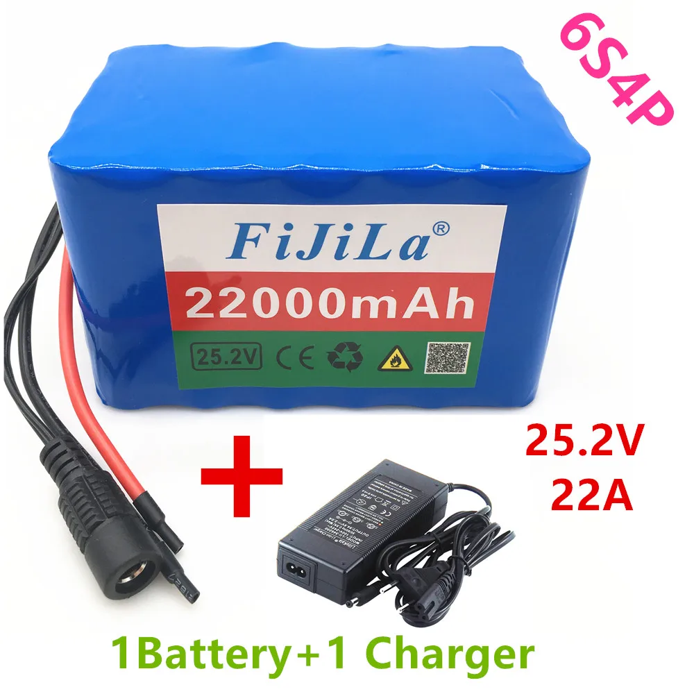 Новый 6S4P 24V 22Ah 18650 литиевая батарея 25 2 v 22000mAh Электрический велосипед мопед/Электрический/литий ионный