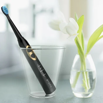 

Fairywill FW-917 Electric Wave Toothbrush Rechargeable Waterproof IPX7 Timer 5 Modes Electric Toothbrush with 3 Brush Heads Gift