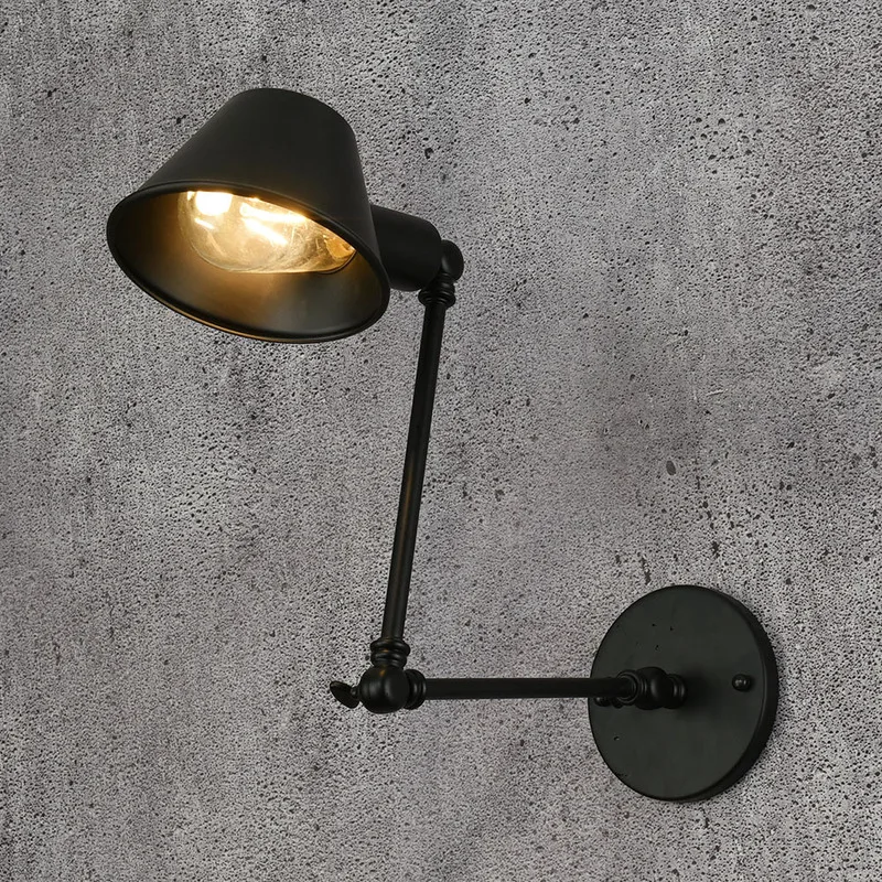 

American style restoring ancient ways the black wall lamp can adjust, wrought iron wall lamp, lighting and personality