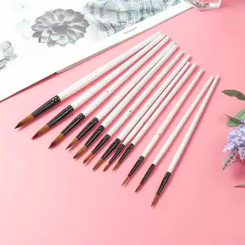

12PCS/Set Artist Watercolor Painting Brushes paint Brush For Nylon Paint Brushes Oil Acrylic Flat&tip Kit Pen Art Supplies