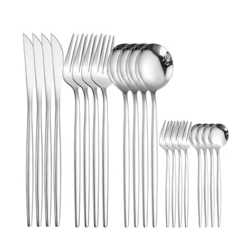 

Silverware Cutlery Set Stainless Steel Dinnerware Set Kitchen Tableware Sets Spoon Fork Knife Full Tableware Western flatware