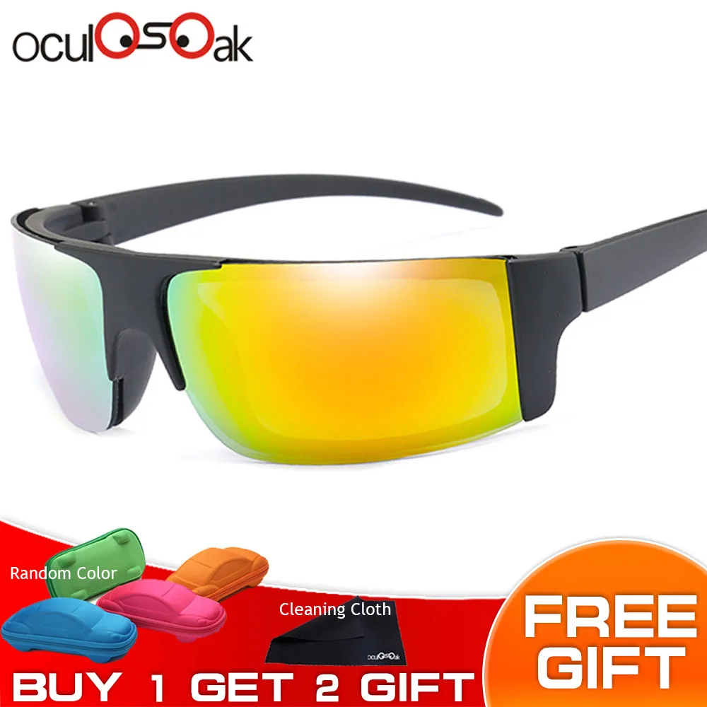 

2019 New Polarized Sunglasses Men Rimless Sport Driving Sun Glasses Women Mirror Goggles UV400 masculino gafas de sol with box