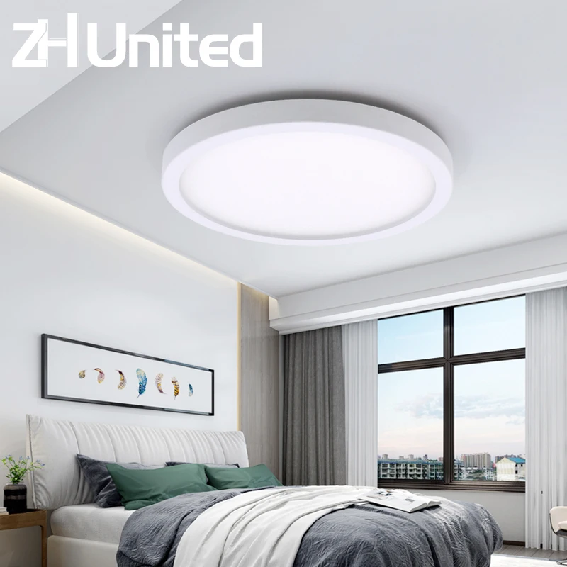 

8PCS LED Round Panel Light Surface Mounted leds ceiling down 6W 9W 13W AC85-265V 110V 220V lampada led lamp