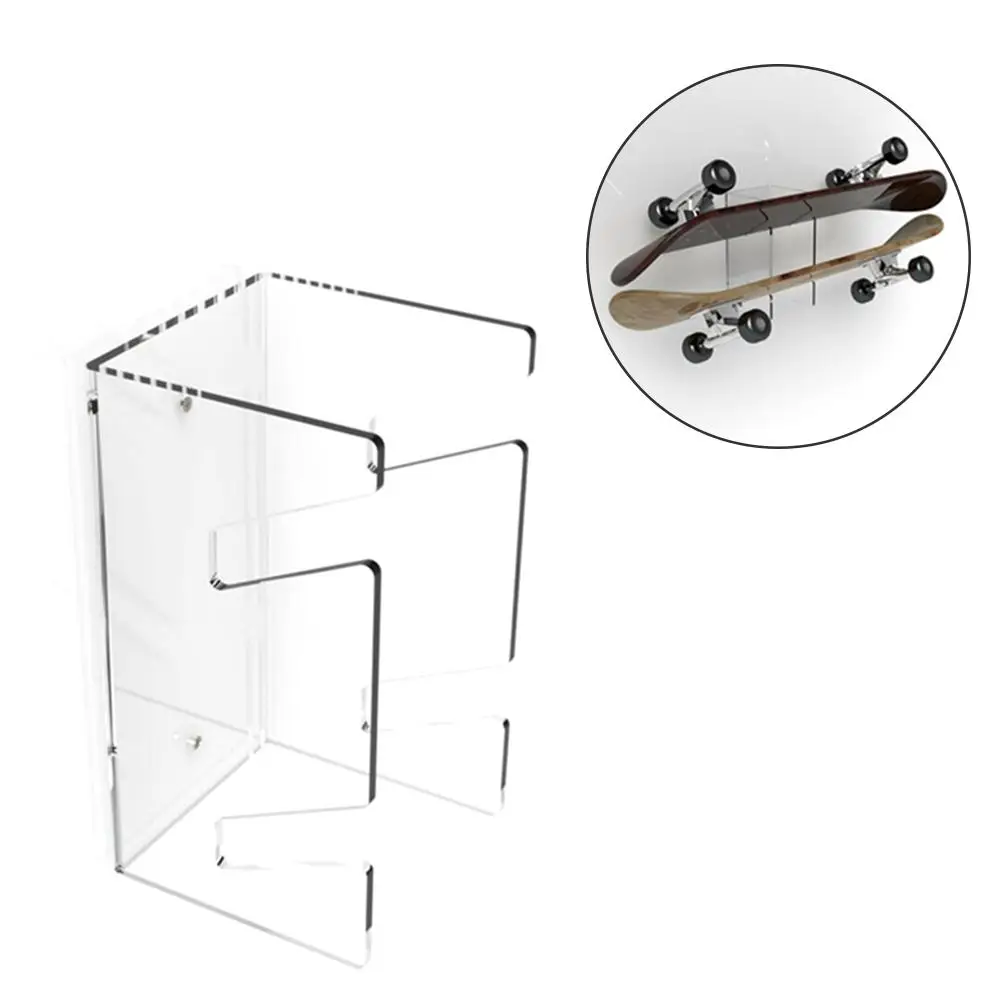 Transparent Acrylic Home Storage Holder Easy Install Floating Mounts Deck Skateboard Rack Wall Hanging Longboard For Adults Kids | Дом и сад