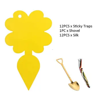

12pcs Odorless Garden Yellow Home Fruit Fly Fungus Gnats Sticky Traps Non Toxic Protect Plant Insect Indoor Outdoor Pest Control